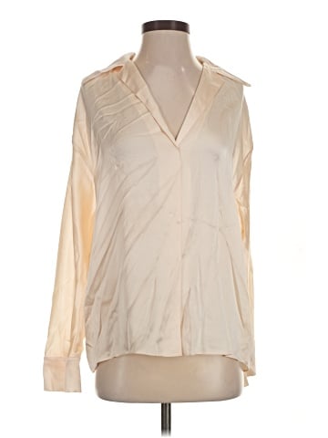 Vince. Long Sleeve Silk Top (view 1)