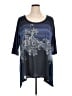 Catherines 100% Polyester Blue 3/4 Sleeve Top Size 1X - photo 1