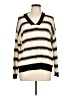 Doe & Rae 100% Acrylic Stripes Ivory Pullover Sweater Size L - photo 1