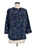 Kohl's 100% Polyester Paisley Blue 3/4 Sleeve Blouse Size M (estimated) - photo 1