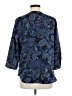 Kohl's 100% Polyester Paisley Blue 3/4 Sleeve Blouse Size M (estimated) - photo 2