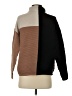 T Tahari Color Block Brown Turtleneck Sweater Size S - photo 2