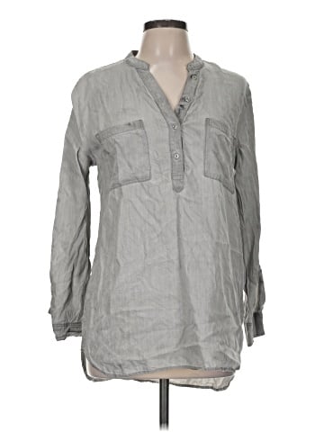 Pure Navy Long Sleeve Button-Down Shirt (view 1)