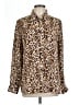 Banana Republic 100% Polyester Animal Print Brown Long Sleeve Blouse Size L - photo 1