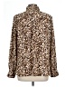 Banana Republic 100% Polyester Animal Print Brown Long Sleeve Blouse Size L - photo 2