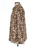Banana Republic 100% Polyester Animal Print Brown Long Sleeve Blouse Size L - photo 5