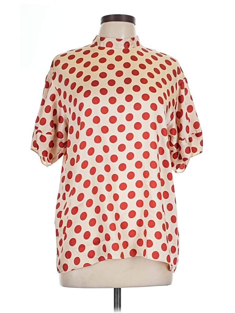 Pre-owned Zara Trf Short Sleeve Blouse In Red