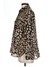 Massimo Dutti Animal Print Gold Long Sleeve Blouse Size 10 - photo 5