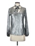 YOINS Metallic Silver Long Sleeve Blouse Size S - photo 1