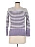 Karen Scott 100% Cotton Stripes Purple Pullover Sweater Size M - photo 1