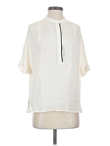 Vince. Short Sleeve Silk Top (view 1)