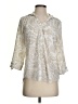 A. Byer 100% Polyester Paisley Ivory 3/4 Sleeve Blouse Size S - photo 1