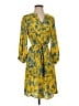 CAbi 100% Polyester Print Yellow Casual Dress Size S - photo 1