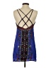 Ecote 100% Rayon Paisley Blue Cocktail Dress Size S - photo 2