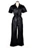 Paige 100% Polyurethane Metallic Black Jumpsuit Size 12 - photo 1