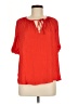 RACHEL Rachel Roy 100% Polyester Red Short Sleeve Blouse Size M - photo 1