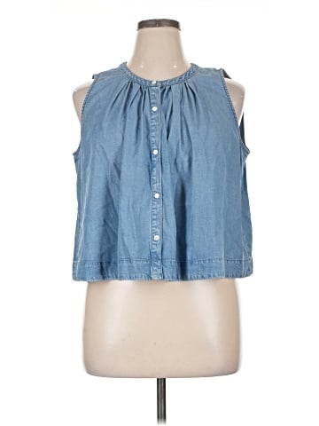 Madewell Button-Front Tank in Ashbury Wash: Airy Denim Edition (view 1)