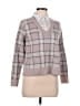 Adrienne Vittadini Plaid Gray Pullover Sweater Size M - photo 1