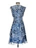 Boston Proper 100% Polyester Paisley Blue Cocktail Dress Size XS - photo 2
