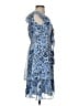Boston Proper 100% Polyester Paisley Blue Cocktail Dress Size XS - photo 4