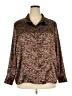 Jaclyn Smith 100% Polyester Paisley Brown Long Sleeve Blouse Size 24w - photo 1