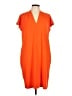 Halogen Solid Orange Casual Dress Size L - photo 1