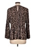 Adrianna Papell 100% Polyester Animal Print Brown Long Sleeve Blouse Size L - photo 2
