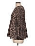 Adrianna Papell 100% Polyester Animal Print Brown Long Sleeve Blouse Size L - photo 5