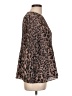 Adrianna Papell 100% Polyester Animal Print Brown Long Sleeve Blouse Size L - photo 4