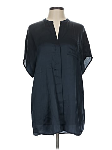 Vince. Short Sleeve Silk Top (view 1)