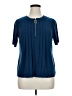 Perseption Concept Blue Short Sleeve Blouse Size XL - photo 1