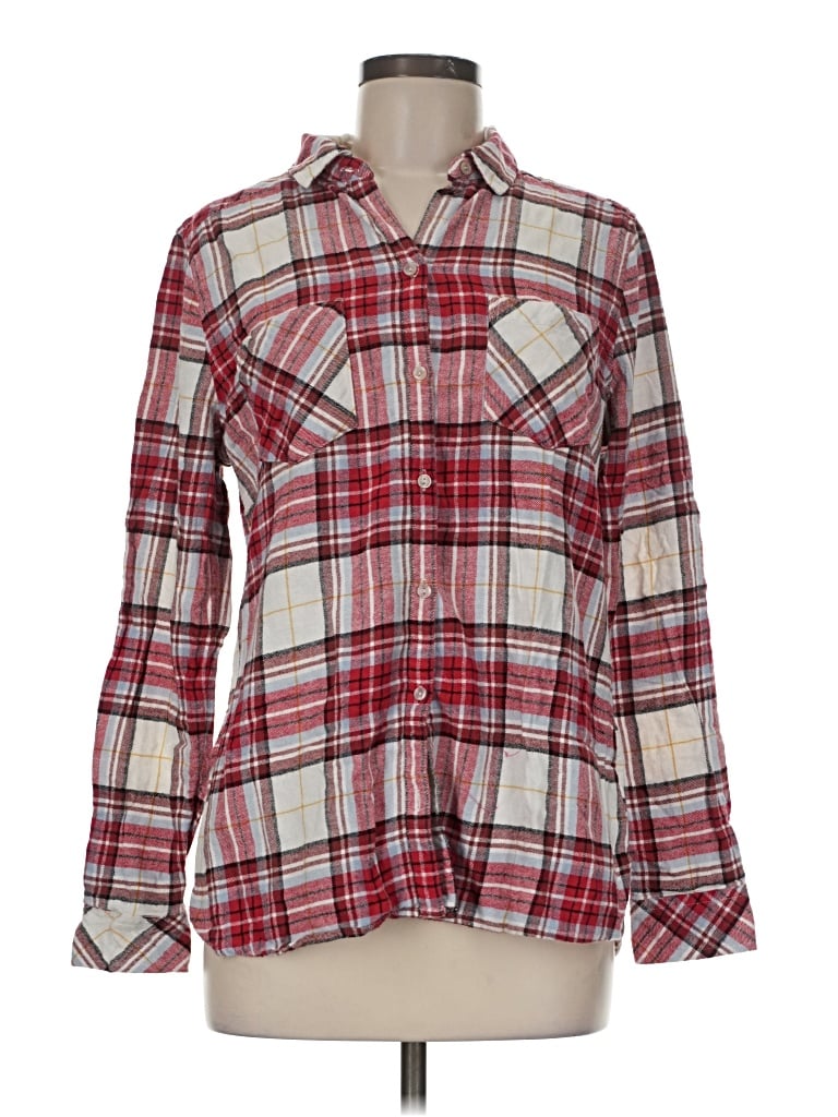 Pre-owned Croft & Barrow Long Sleeve Button Down Shirt In Red