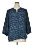 Jachs Girlfriend 100% Polyester Blue 3/4 Sleeve Blouse Size XL - photo 1