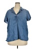 J.Jill Blue Short Sleeve Blouse Size 2X - photo 1