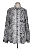 Pure Amici Animal Print Silver Long Sleeve Blouse Size L - photo 1