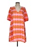 Karlie 100% Polyester Print Orange Casual Dress Size S - photo 1
