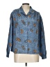 Pykettes Paisley Blue Long Sleeve Button-Down Shirt Size L (estimated) - photo 1