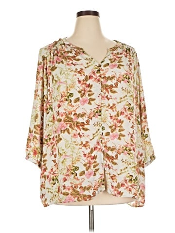 Rose + Olive 3/4 Sleeve Blouse (view 1)