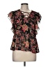 Scotch & Soda 100% Polyester Black Short Sleeve Blouse Size M - photo 1