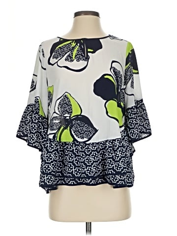 Kaari Blue 3/4 Sleeve Blouse (view 1)