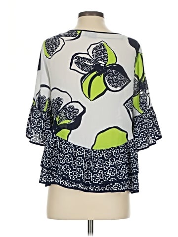 Kaari Blue 3/4 Sleeve Blouse (view 2)