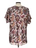 DR2 100% Polyester Paisley Ivory Brown Short Sleeve Blouse Size L - photo 2