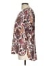 DR2 100% Polyester Paisley Ivory Brown Short Sleeve Blouse Size L - photo 5