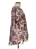 DR2 100% Polyester Paisley Ivory Brown Short Sleeve Blouse Size L - photo 4