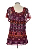 Apt. 9 100% Nylon Purple Short Sleeve Blouse Size L - photo 2