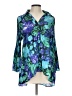 Sunny Leigh 100% Polyester Floral Blue 3/4 Sleeve Blouse Size L - photo 1