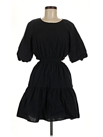 Madewell Seersucker Puff-Sleeve Cutout Mini Dress (view 1)