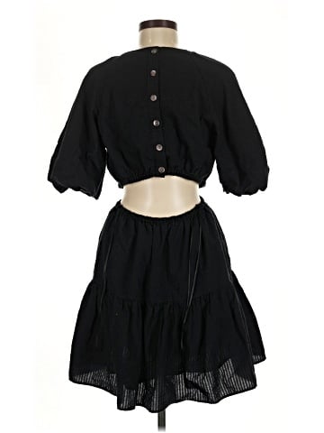 Madewell Seersucker Puff-Sleeve Cutout Mini Dress (view 2)