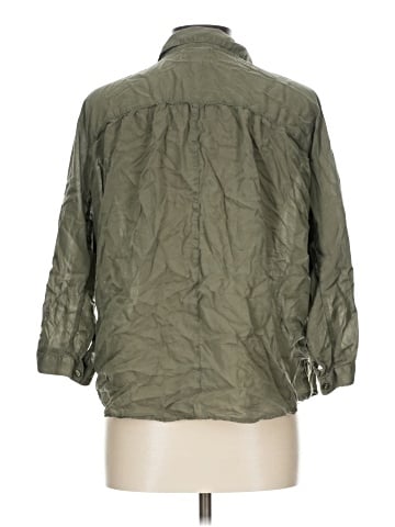 American Eagle Outfitters 3/4 Sleeve Button-Down Shirt (view 2)