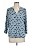 H&M 100% Polyester Blue 3/4 Sleeve Blouse Size L - photo 1